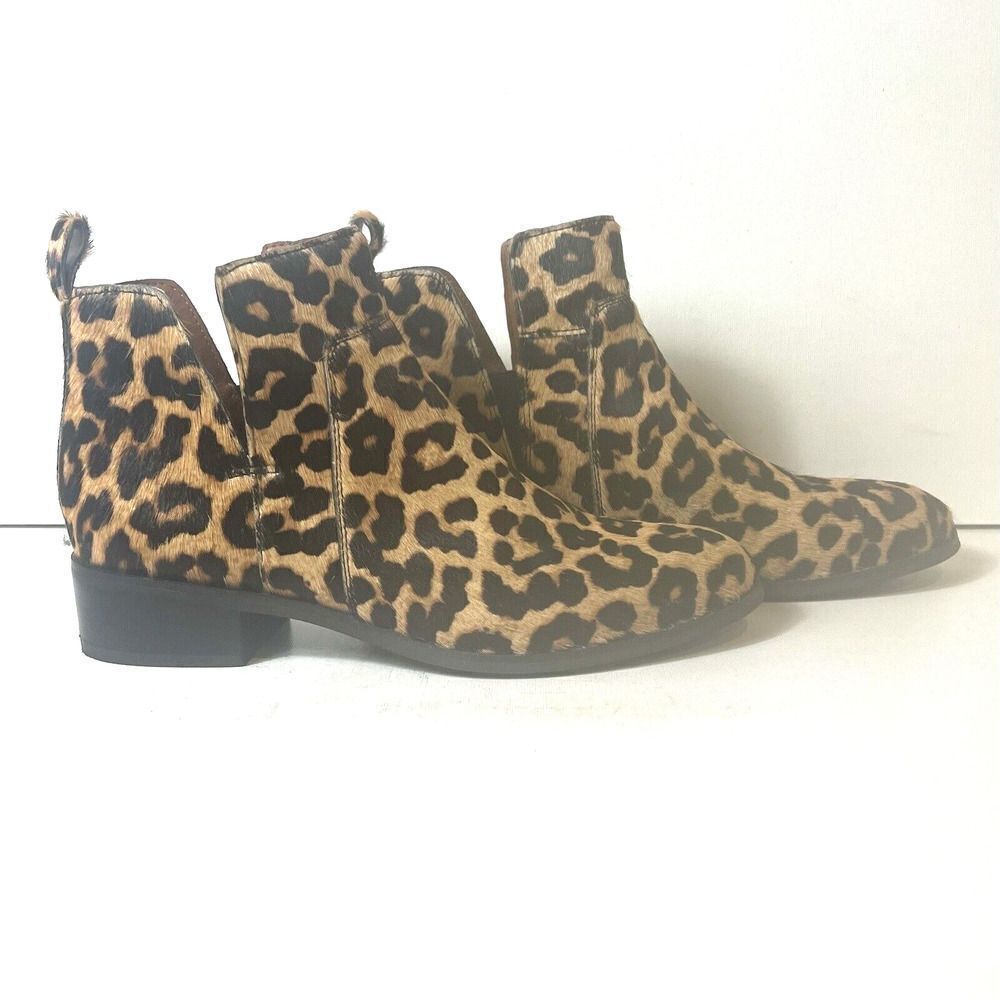 Franco Sarto Leopard Print Ankle Boots - Picture 3 of 11